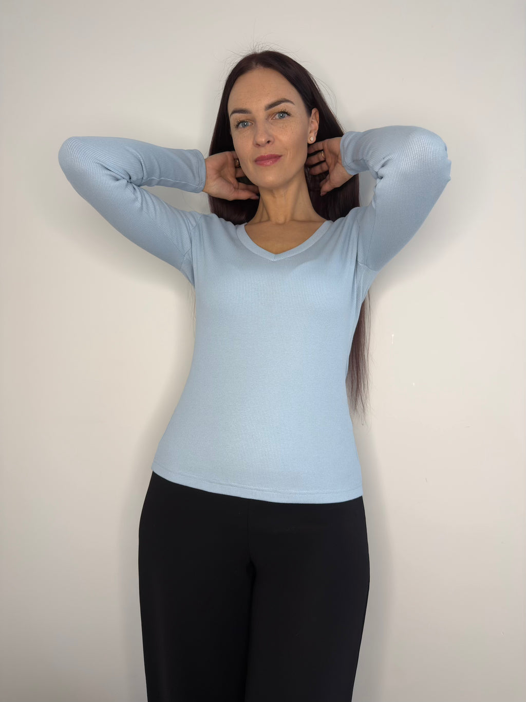 Rožinė palaidinė ilgomis rankovėmis