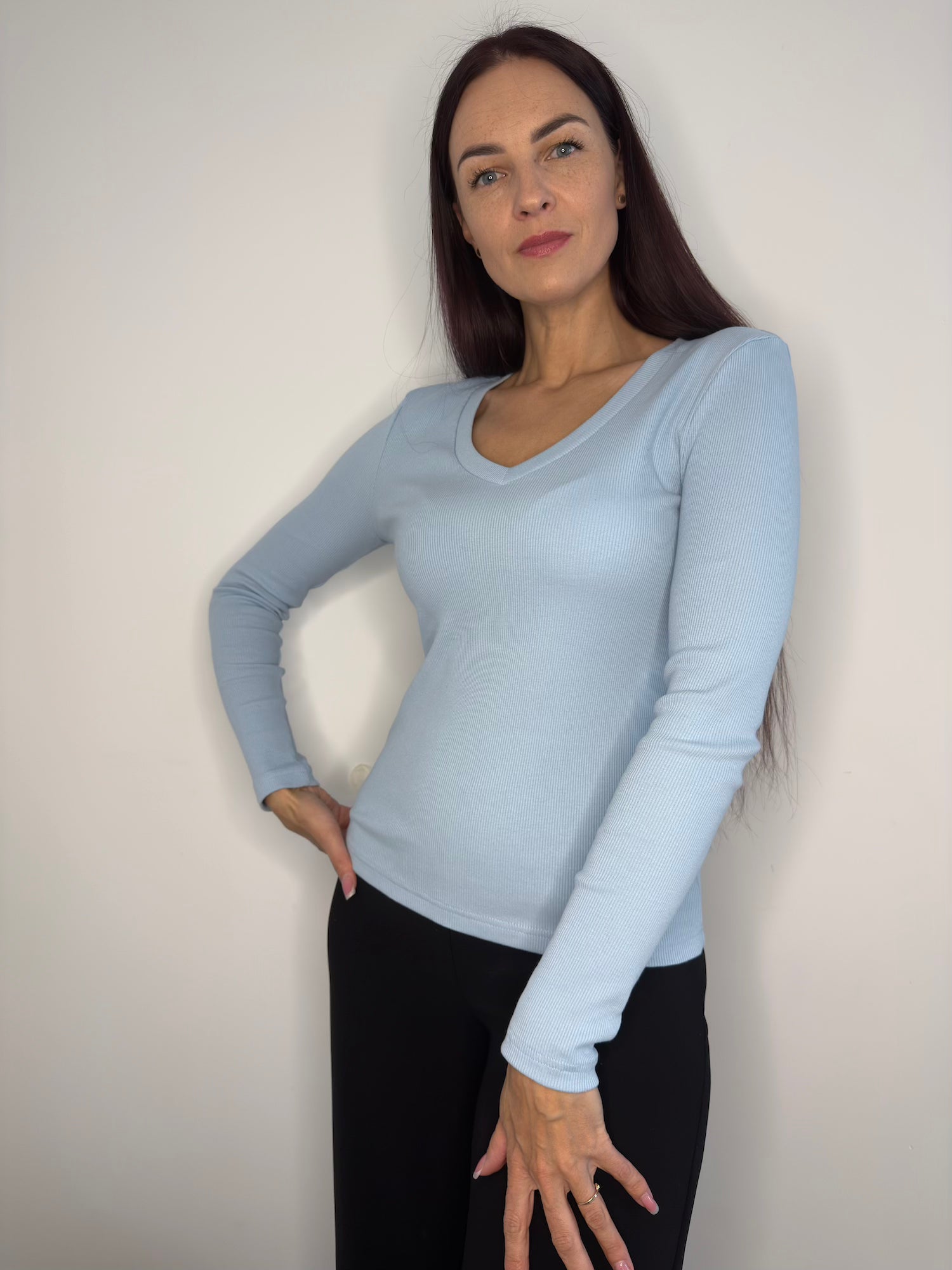 Rožinė palaidinė ilgomis rankovėmis